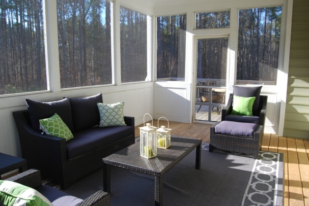 Enclosed porch with furniture